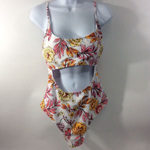 Endless Sun XL One Piece Bathing Suit White Floral